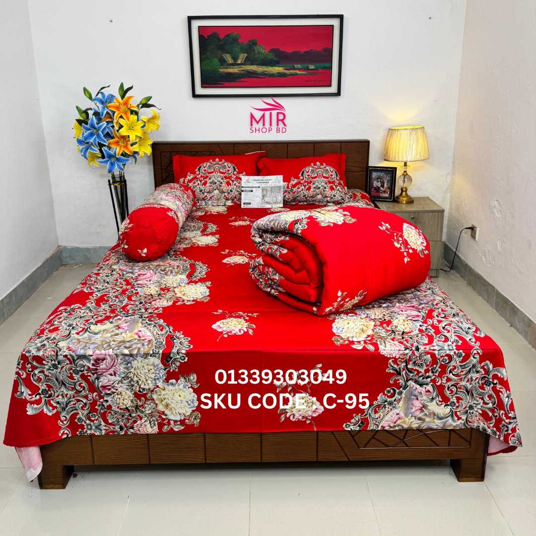 Premium,Quality,Twill,Cotton,Comforter,5,Pies,Set,comforter, comforter set, soft bedding, warm comforter, premium comforter Bangladesh,  cotton comforter, bedding set, winter blanket, stylish bedding