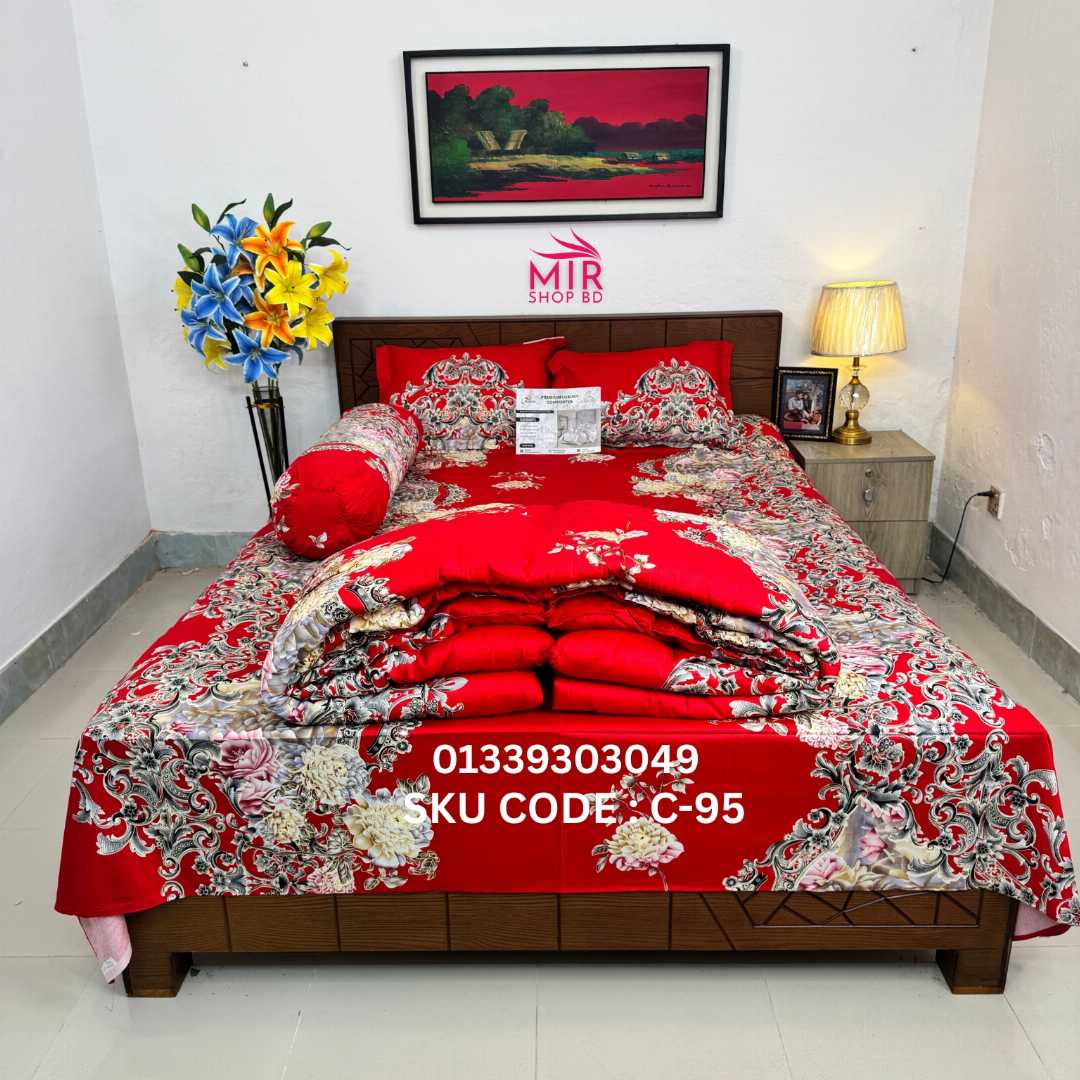 Premium,Quality,Twill,Cotton,Comforter,5,Pies,Set,comforter, comforter set, soft bedding, warm comforter, premium comforter Bangladesh, cotton comforter, bedding set, winter blanket, stylish bedding