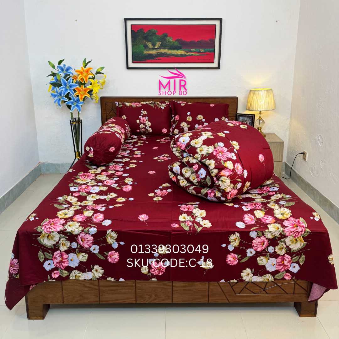 Premium,Quality,Twill,Cotton,Comforter,5,Pies,Set,comforter, comforter set, soft bedding, warm comforter, premium comforter Bangladesh,  cotton comforter, bedding set, winter blanket, stylish bedding