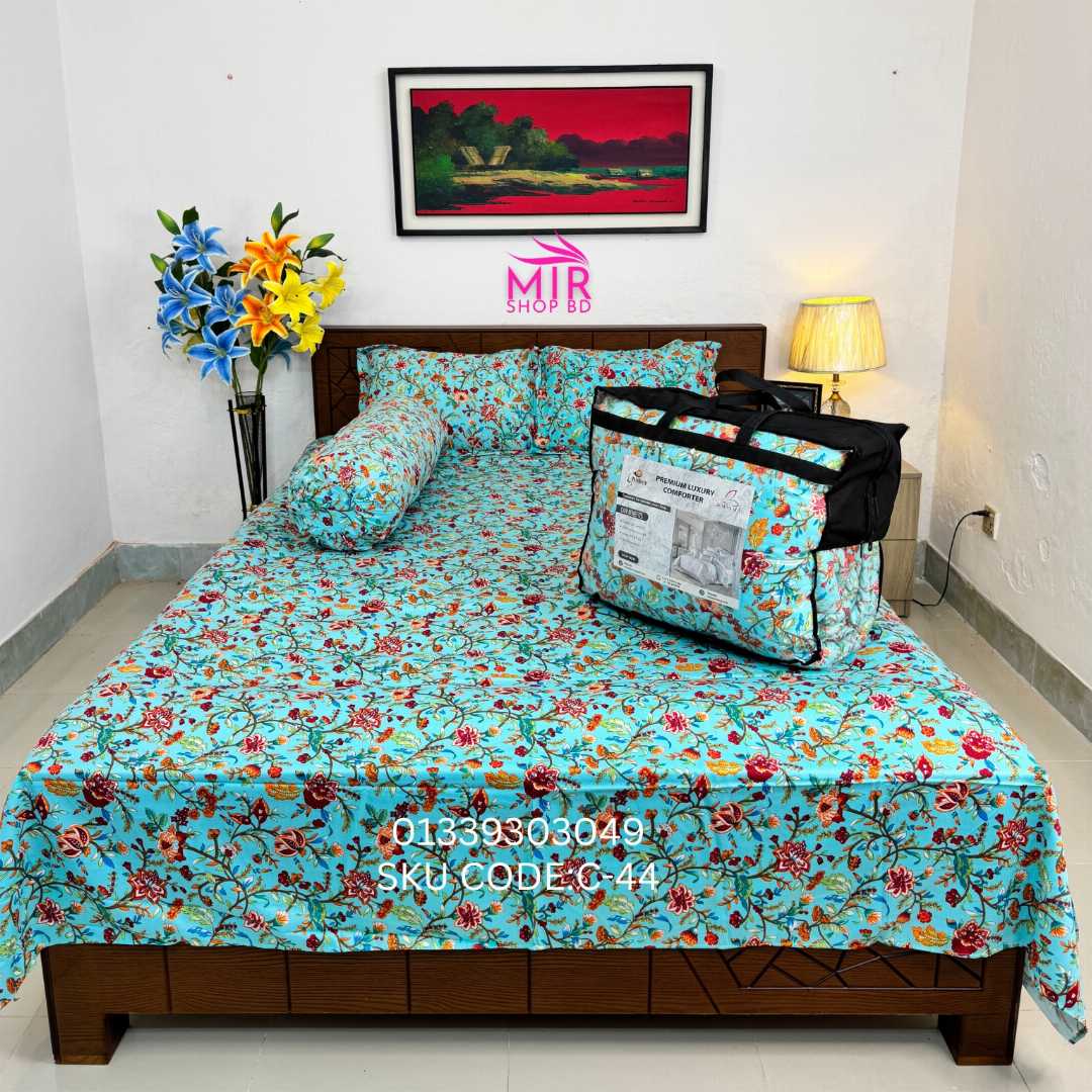 Premium,Quality,Twill,Cotton,Comforter,5,Pies,Set,comforter, comforter set, soft bedding, warm comforter, premium comforter Bangladesh,  cotton comforter, bedding set, winter blanket, stylish bedding