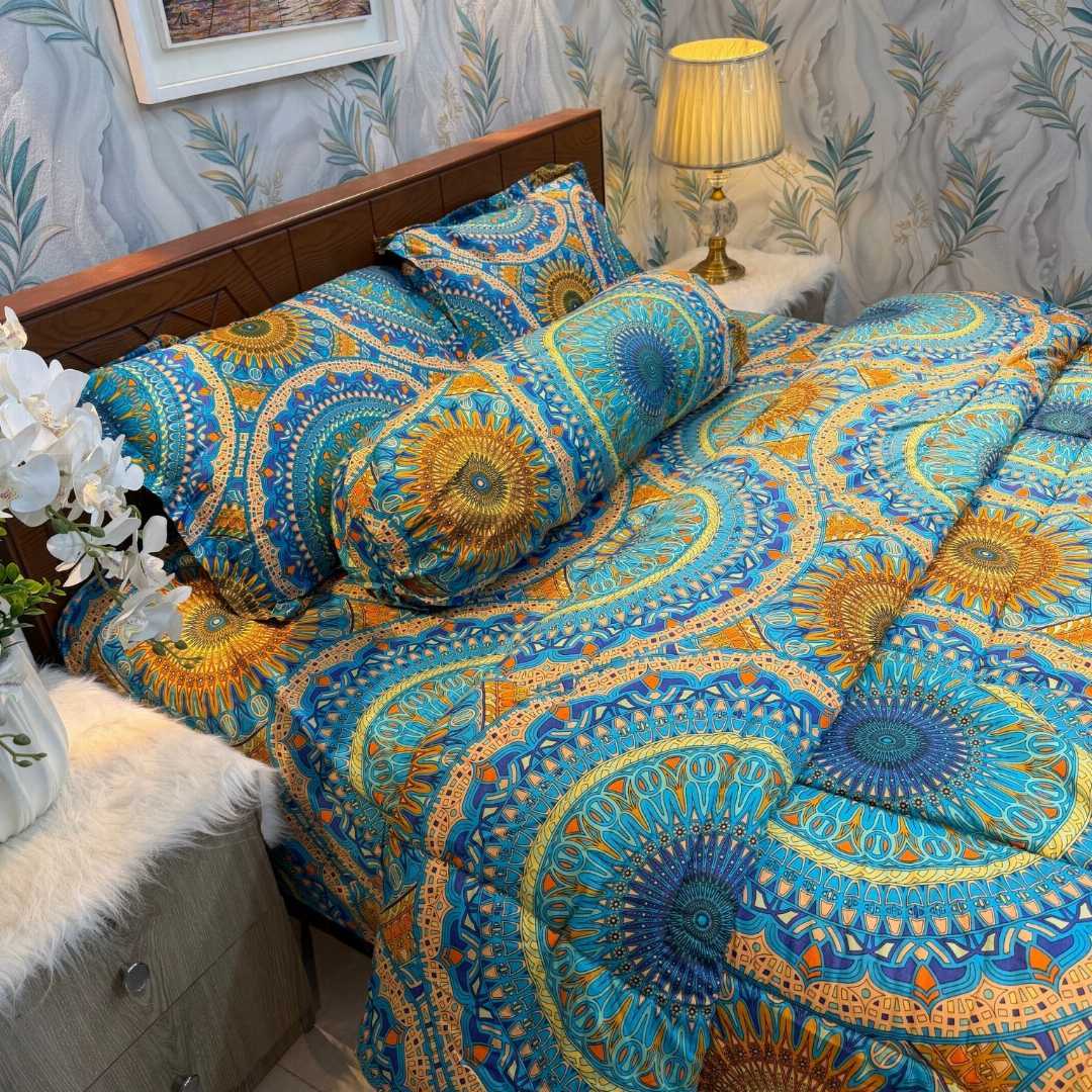 Premium,Quality,Twill,Cotton,Comforter,5,Pies,Set,comforter, comforter set, soft bedding, warm comforter, premium comforter Bangladesh, cotton comforter, bedding set, winter blanket, stylish bedding