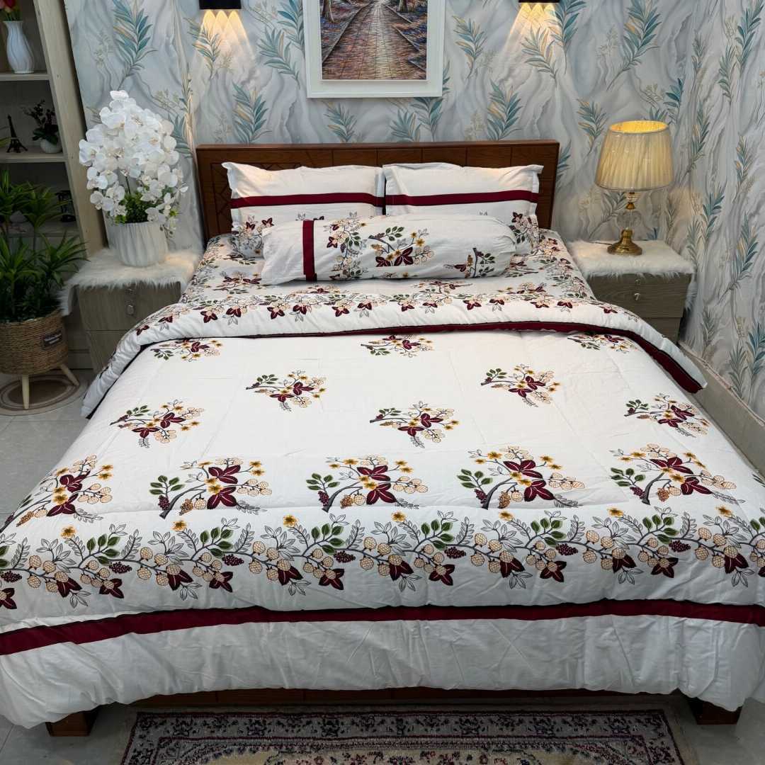 Premium,Quality,Twill,Cotton,Comforter,5,Pies,Set,comforter, comforter set, soft bedding, warm comforter, premium comforter Bangladesh,  cotton comforter, bedding set, winter blanket, stylish bedding