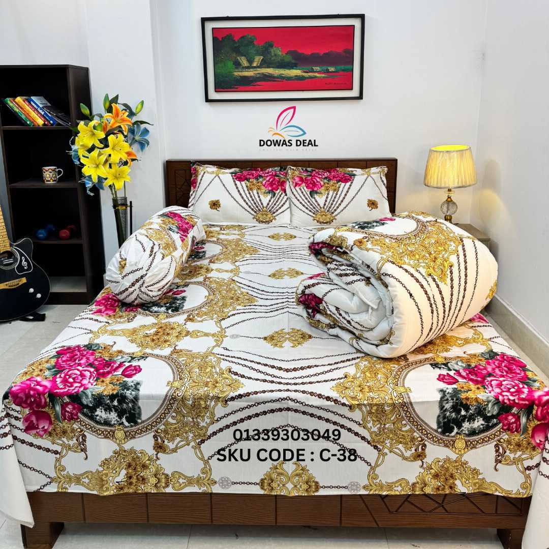Premium,Quality,Twill,Cotton,Comforter,5,Pies,Set,comforter, comforter set, soft bedding, warm comforter, premium comforter Bangladesh,  cotton comforter, bedding set, winter blanket, stylish bedding