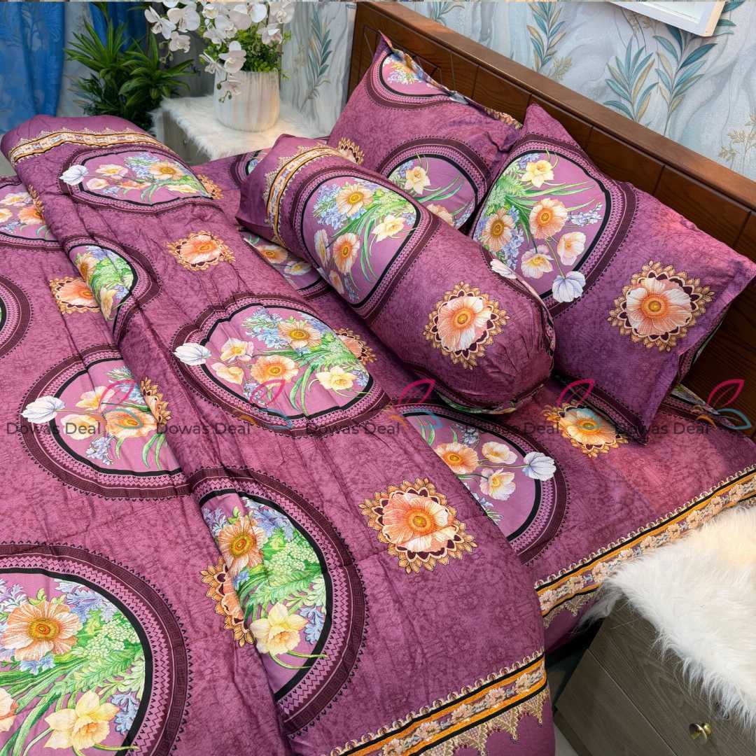 Premium,Quality,Twill,Cotton,Comforter,5,Pies,Set,comforter, comforter set, soft bedding, warm comforter, premium comforter Bangladesh, cotton comforter, bedding set, winter blanket, stylish bedding