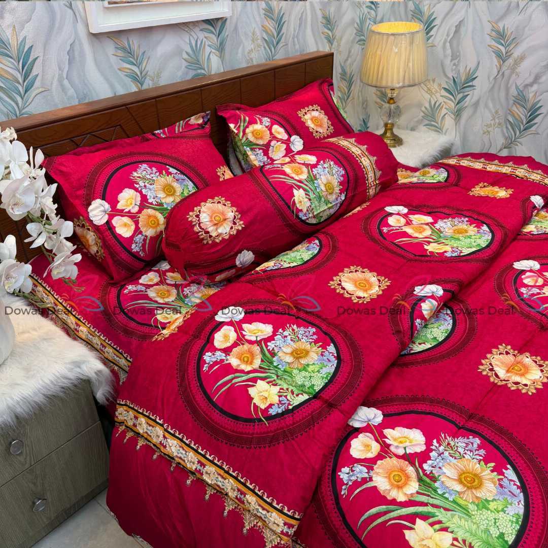 Premium,Quality,Twill,Cotton,Comforter,5,Pies,Set,comforter, comforter set, soft bedding, warm comforter, premium comforter Bangladesh, cotton comforter, bedding set, winter blanket, stylish bedding