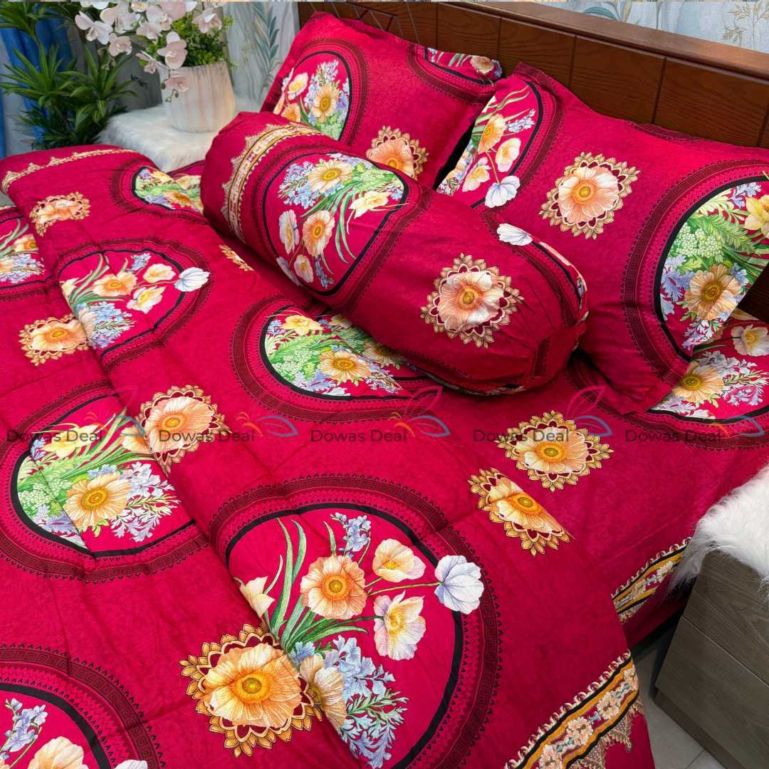 Premium,Quality,Twill,Cotton,Comforter,5,Pies,Set,comforter, comforter set, soft bedding, warm comforter, premium comforter Bangladesh, cotton comforter, bedding set, winter blanket, stylish bedding